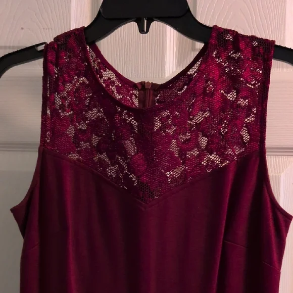 Elegant Burgundy Lace Dress - Picture 9 of 11
